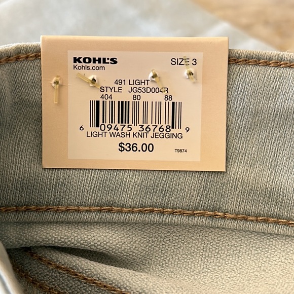 Kohls SO Woman’s Jeggings NWT - Light Blue Denim Wash - Juniors Jeans - Size 3 - Picture 5 of 8